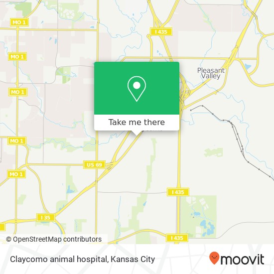 Claycomo animal hospital map
