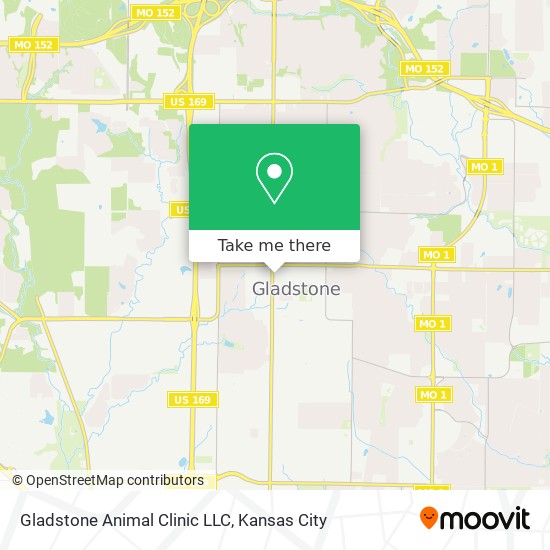 Mapa de Gladstone Animal Clinic LLC