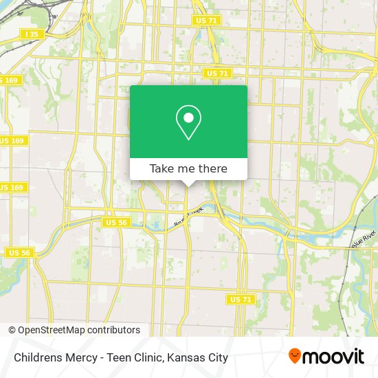 Mapa de Childrens Mercy - Teen Clinic