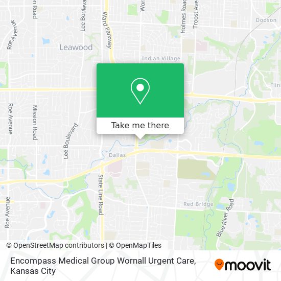 Mapa de Encompass Medical Group Wornall Urgent Care
