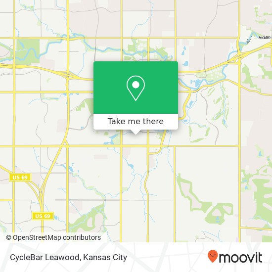 CycleBar Leawood map