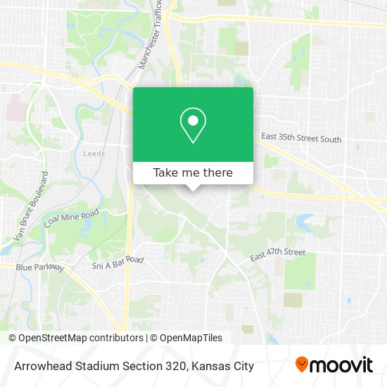 Mapa de Arrowhead Stadium Section 320