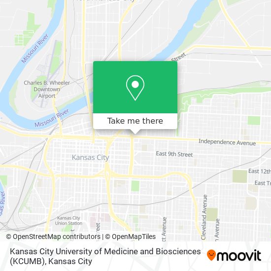 Mapa de Kansas City University of Medicine and Biosciences (KCUMB)