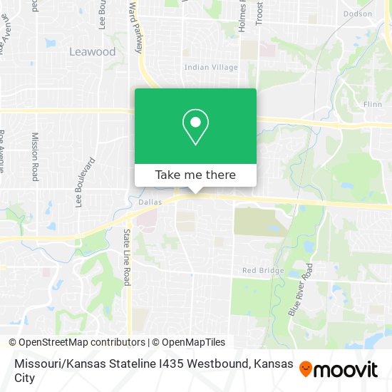 Mapa de Missouri / Kansas Stateline I435 Westbound