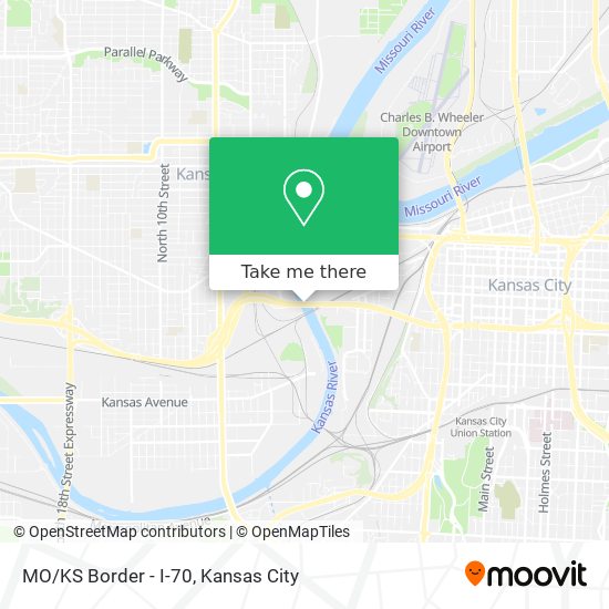 Mapa de MO/KS Border - I-70