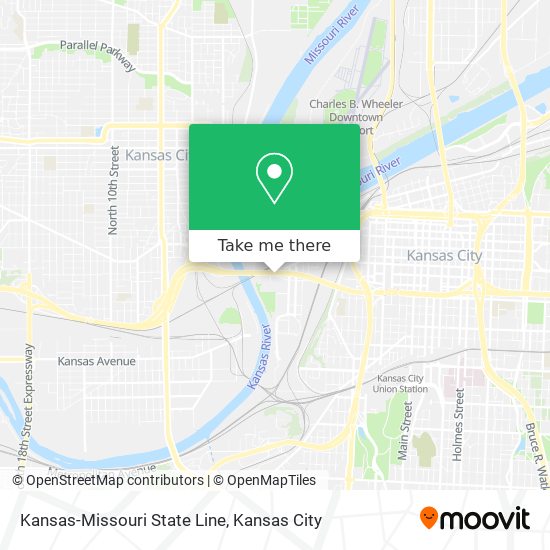 Mapa de Kansas-Missouri State Line