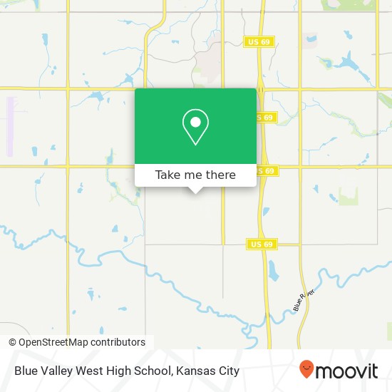 Blue Valley West High School map
