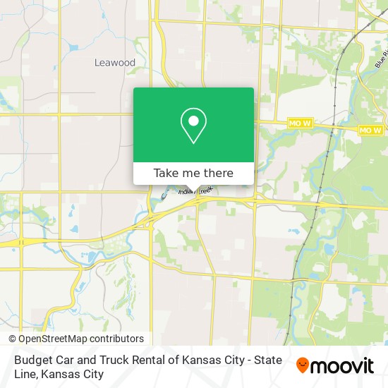 Mapa de Budget Car and Truck Rental of Kansas City - State Line