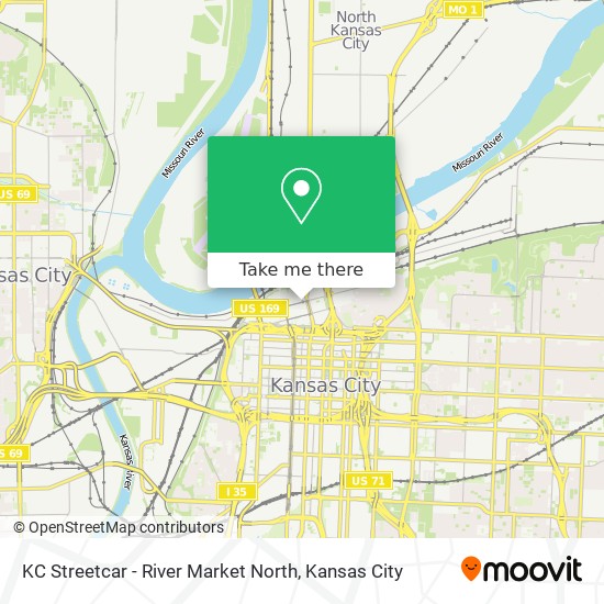 KC Streetcar - River Market North map