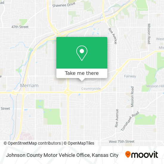Johnson County Motor Vehicle Office map