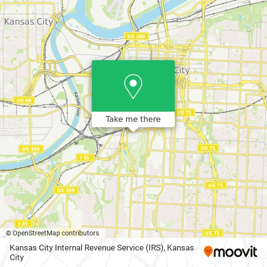 Mapa de Kansas City Internal Revenue Service (IRS)