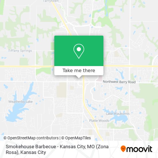 Mapa de Smokehouse Barbecue - Kansas City, MO (Zona Rosa)
