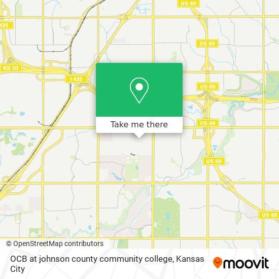 Mapa de OCB at johnson county community college