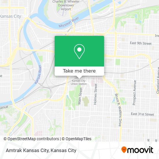 Mapa de Amtrak Kansas City