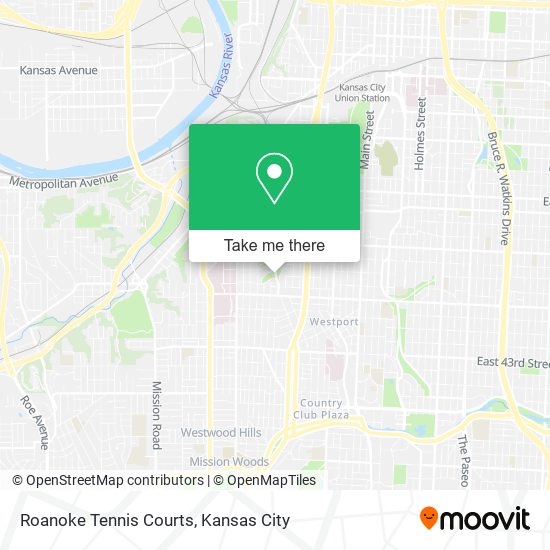 Roanoke Tennis Courts map
