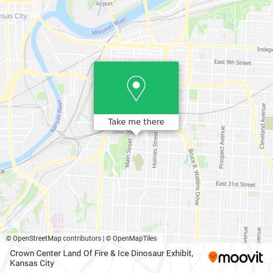Mapa de Crown Center Land Of Fire & Ice Dinosaur Exhibit