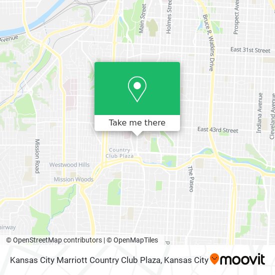 Mapa de Kansas City Marriott Country Club Plaza