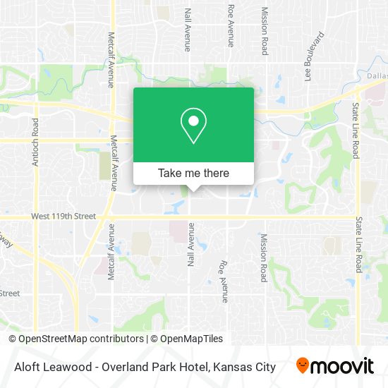 Aloft Leawood - Overland Park Hotel map
