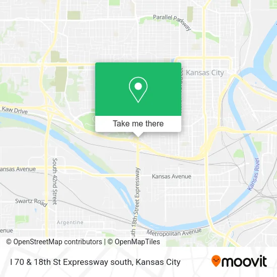 I 70 & 18th St Expressway south map