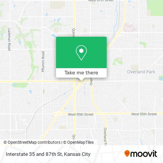 Interstate 35 and 87th St map