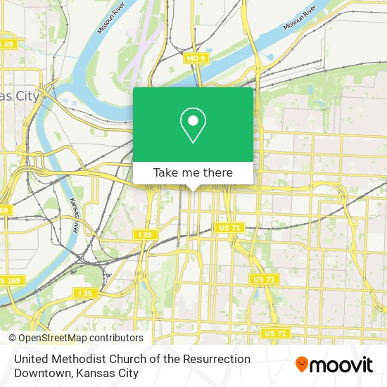 United Methodist Church of the Resurrection Downtown map