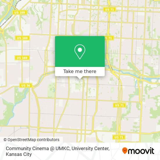 Mapa de Community Cinema @ UMKC, University Center