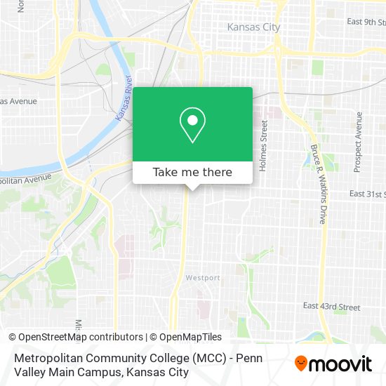 Mapa de Metropolitan Community College (MCC) - Penn Valley Main Campus