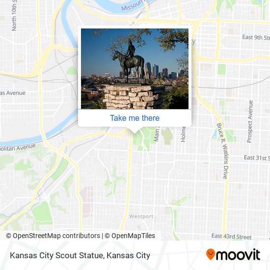 Kansas City Scout Statue map