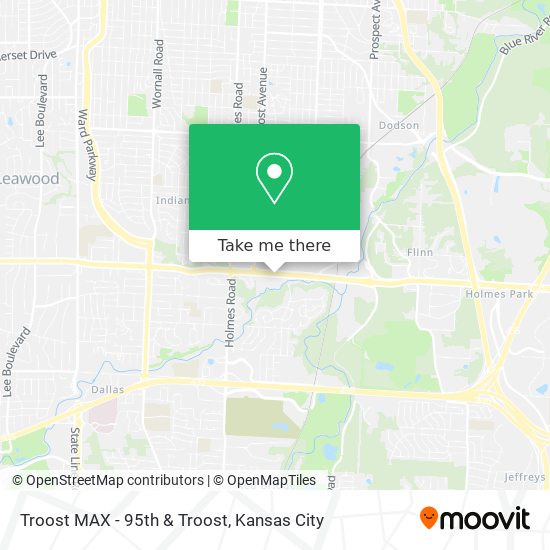 Troost MAX - 95th & Troost map