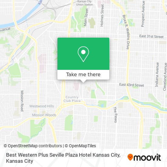 Best Western Plus Seville Plaza Hotel Kansas City map