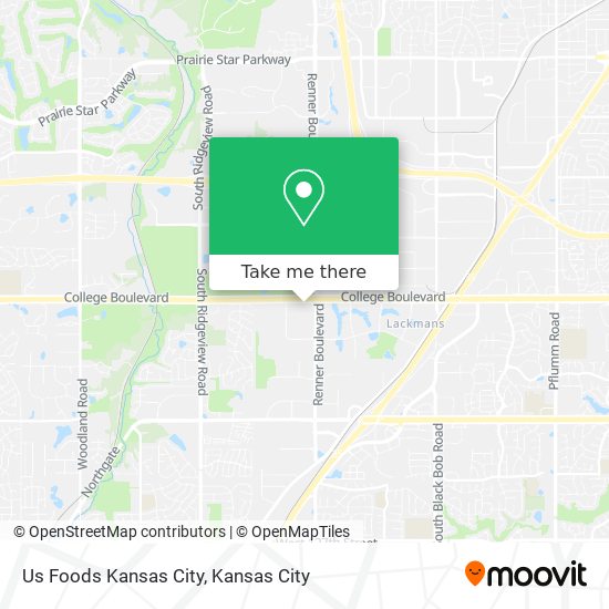 Mapa de Us Foods Kansas City