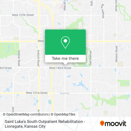 Saint Luke's South Outpatient Rehabilitation - Lionsgate map