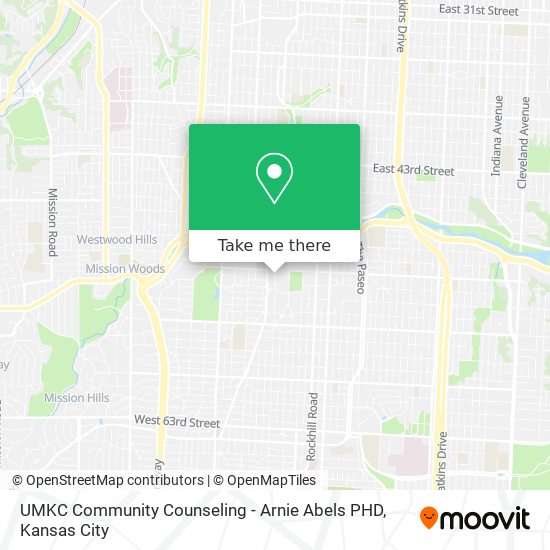 Mapa de UMKC Community Counseling - Arnie Abels PHD