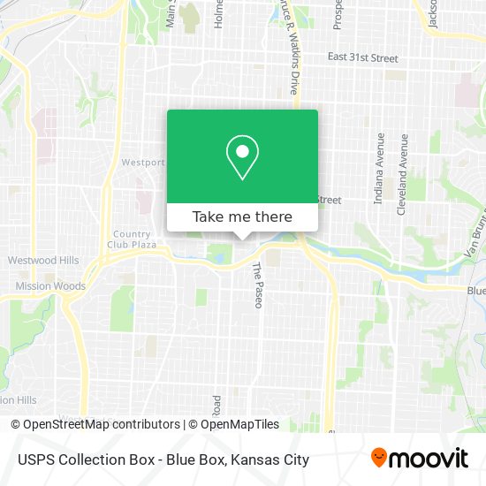 Mapa de USPS Collection Box - Blue Box