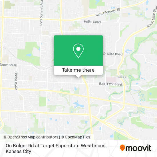 On Bolger Rd at Target Superstore Westbound map