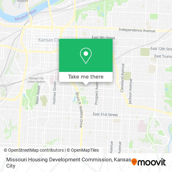 Mapa de Missouri Housing Development Commission