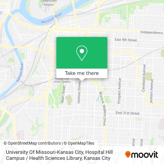 Mapa de University Of Missouri-Kansas City, Hospital Hill Campus / Health Sciences Library