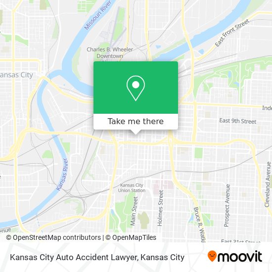 Mapa de Kansas City Auto Accident Lawyer