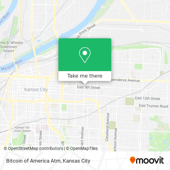 Mapa de Bitcoin of America Atm