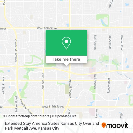 Mapa de Extended Stay America Suites Kansas City Overland Park Metcalf Ave