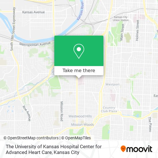 The University of Kansas Hospital Center for Advanced Heart Care map