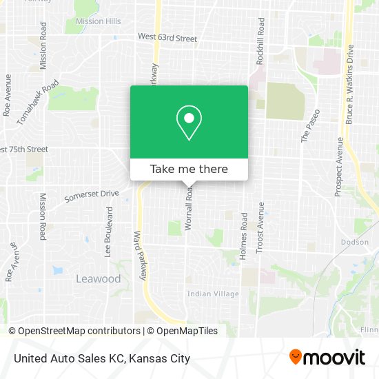 United Auto Sales KC map