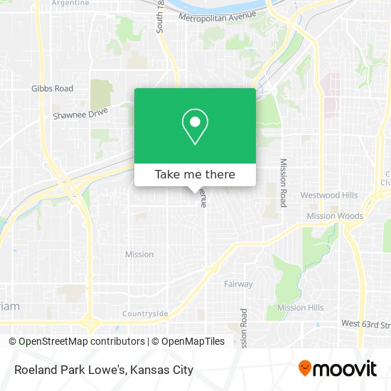 Roeland Park Lowe's map