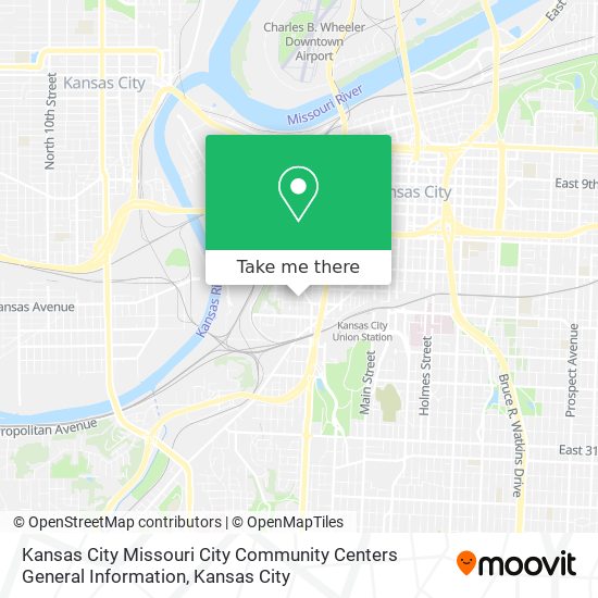Mapa de Kansas City Missouri City Community Centers General Information