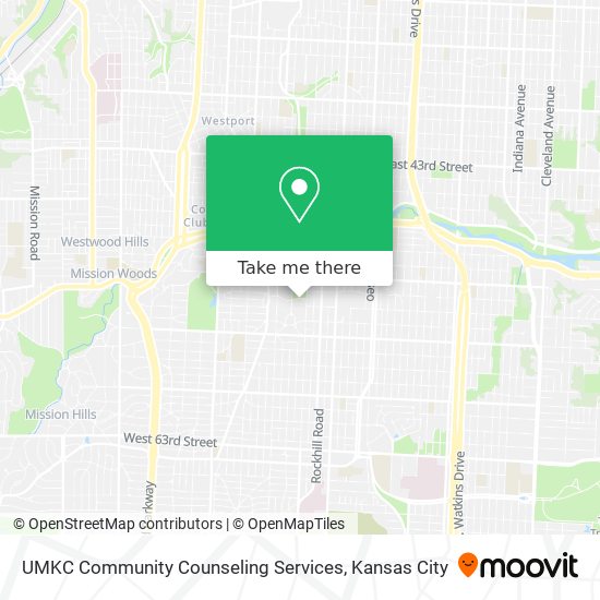 UMKC Community Counseling Services map