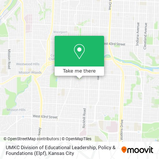 Mapa de UMKC Division of Educational Leadership, Policy & Foundations (Elpf)