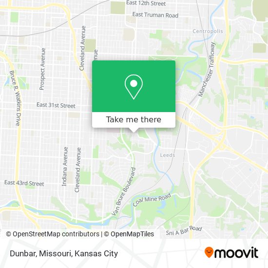 Mapa de Dunbar, Missouri