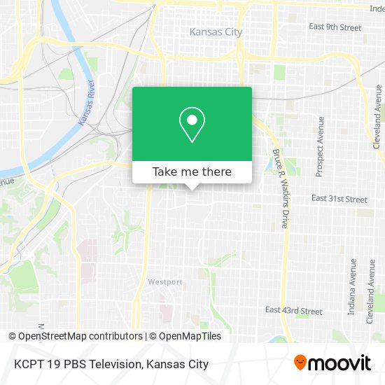 KCPT 19 PBS Television map