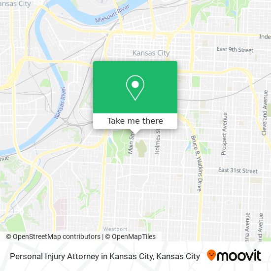 Personal Injury Attorney in Kansas City map