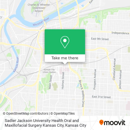 Mapa de Sadler Jackson University Health Oral and Maxillofacial Surgery Kansas City